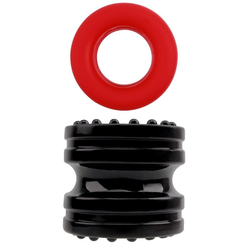 Ch77302 ерекційне кільце чорне / червоне GK Power Hard-On Ring Set Chisa, Красный/Черный