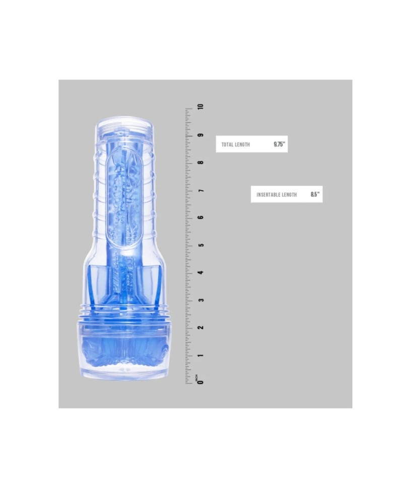 Мастурбатор у колбі з вібрацією та імітацією орального сексу Fleshlight Turbo Core Blue Ice, блакитний