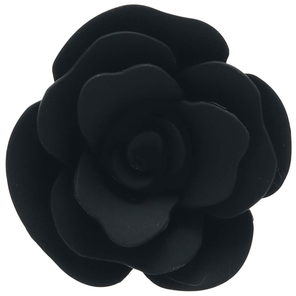 Силіконова анальна пробка у формі троянди CalExotics, чорний, Small