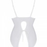 Боді з ажурним декором та відкритим кроком Ursula Body white L/XL — Passion