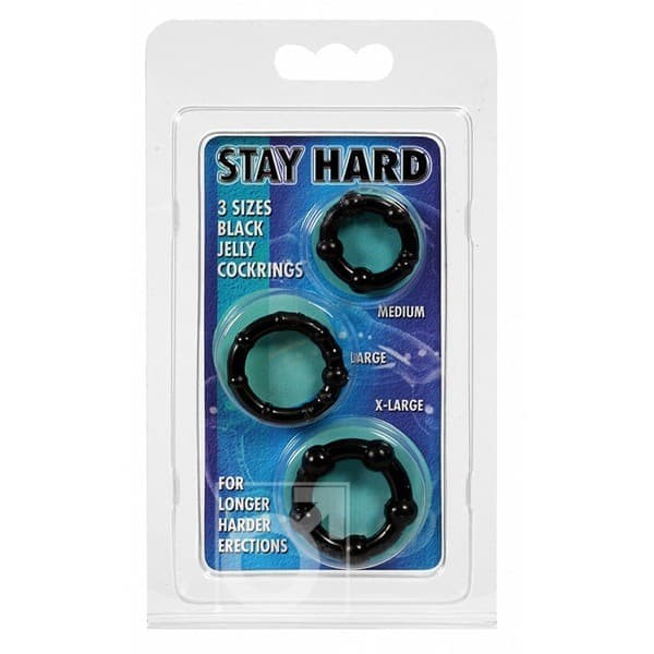 Три эрекционных кольца Stay Hard (черные)