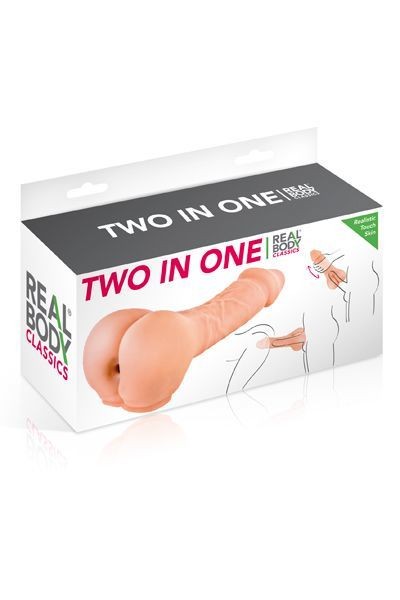 Насадка на член - мастурбатор 2-в-1 Real Body - Two In One (надорвана упаковка)