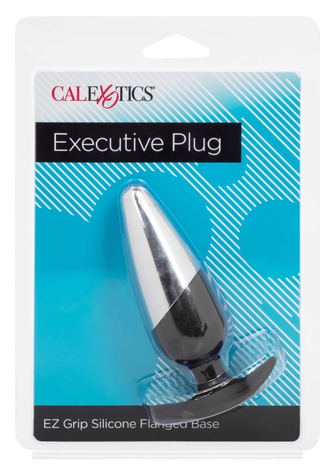 Анальна пробка силікон метал чорна Executive Plug California Exotic