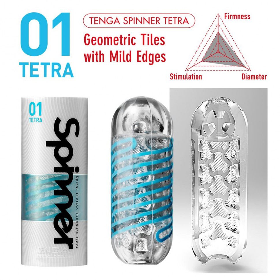 Мастурбатор Tenga Spinner Tetra с упругой стимулирующей спиралью внутри, нежная спираль