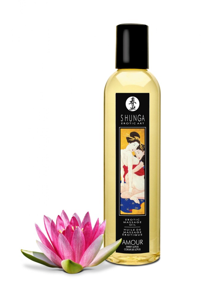 Shunga Erotic Massage Oil Sweet Lotus - массажное масло с ароматом лотоса, 240 мл