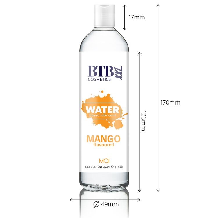 Змазка на водній основі BTB FLAVORED MANGO з ароматом манго (250 мл)