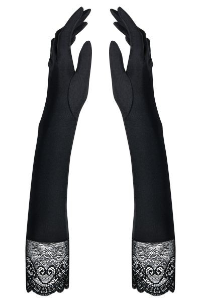 Рукавички чорні до ліктя Obsessive MIAMOR Gloves, Черный, One Size