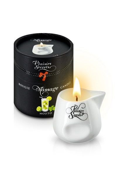Массажная свеча Plaisirs Secrets Mojito (80 мл) подарочная упаковка, керамический сосуд
