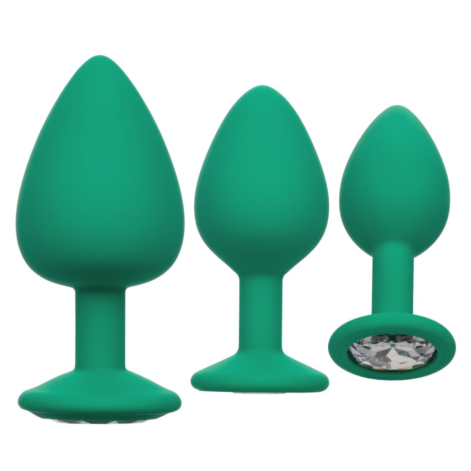 Набір анальних пробок Cheeky Gems 3 розміру, зелені