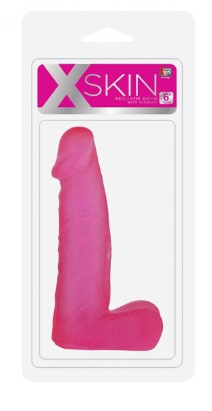 Фалоімітатор XSkin 6 PVC dong-Transparent, PINK, Рожевий