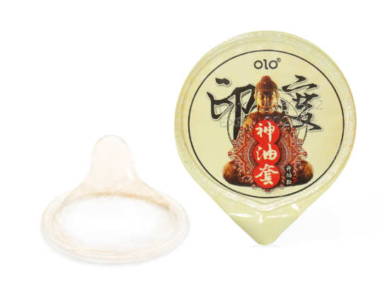 Презервативи OLO точкові з подовжуючим ефектом та ароматом ванілі GOLD Indian god oil (по 1шт)