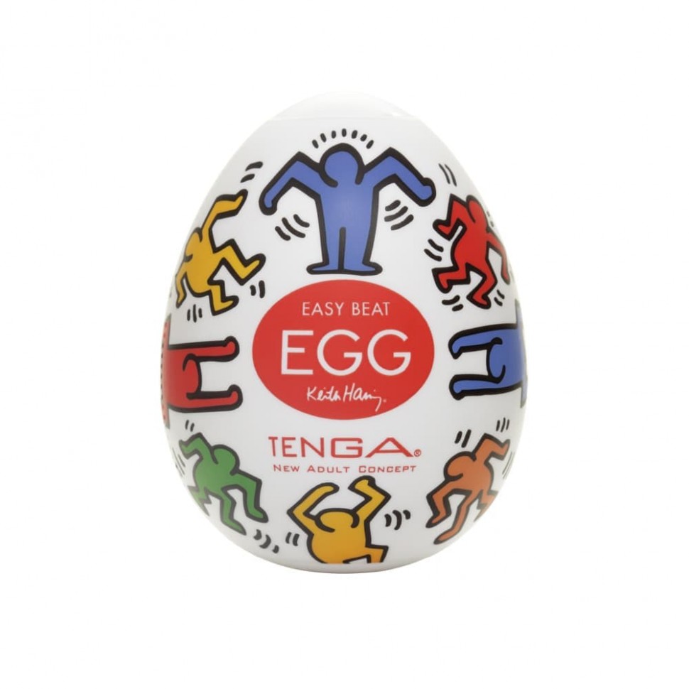 Tenga Keith Haring Dance Egg - Мастурбатор-яйцо, 5х4.5 см (белый) 