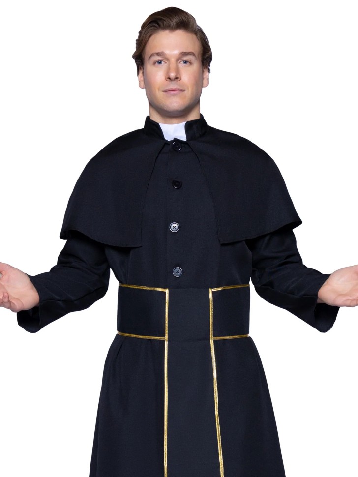 Костюм католицького священика Leg Avenue Priest 2 предмети, чорний, M/L