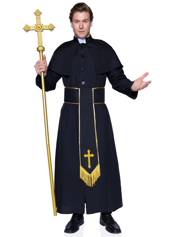 Костюм католицького священика Leg Avenue Priest 2 предмети, чорний, M/L