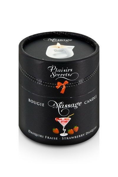 Масажна свічка Plaisirs Secrets Strawberry Daiquiri (80 мл) подарункове паковання, керамічний посуд