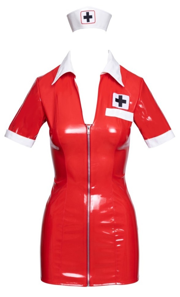 Костюм медсестри червоний Black Level Vinyl Nurse red XL