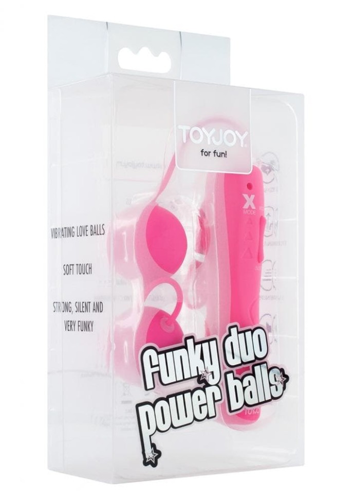 Вагинальные шарики с вибрацией Funky Duo Power Balls  (пурпурный)