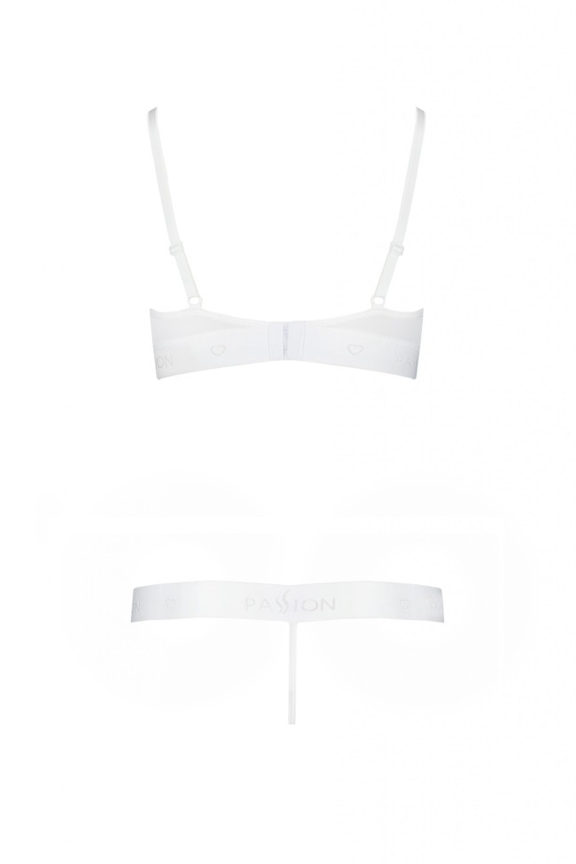 Комплект білизни з напіввідкритими грудьми Kyouka Passion, білий, S/M