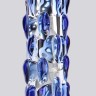 Скляний фалоімітатор з рельєфом Diamond Dazzler прозорий з блакитним, 18 см х 3.5 см