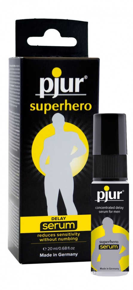 Пролонгувальний гель pjur Superhero Serum 20 мл, створює невидиму плівку, що знижує чутливість