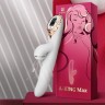 Вібратор-кролик з вакуумною стимуляцією і стовбуром, що обертається KisToy A-King Max White