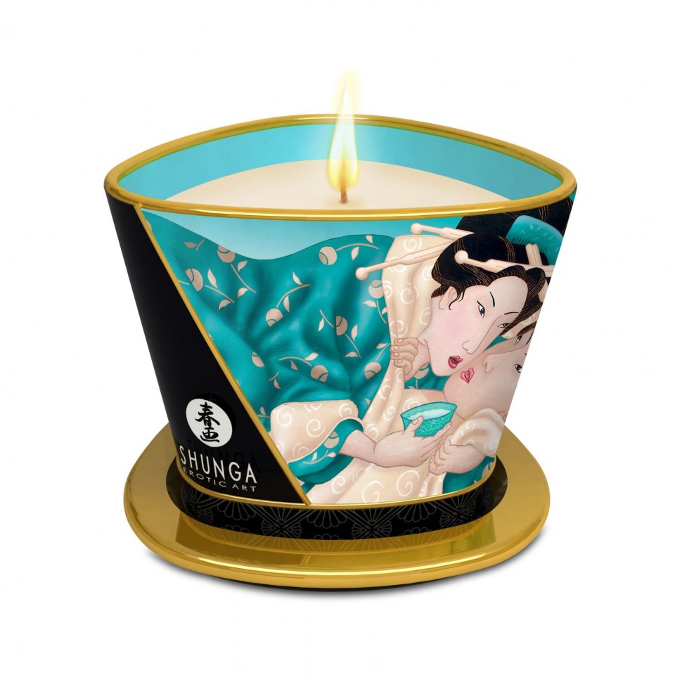 Массажная свеча Shunga Massage Candle - Island Blossoms (170 мл) с афродизиаками
