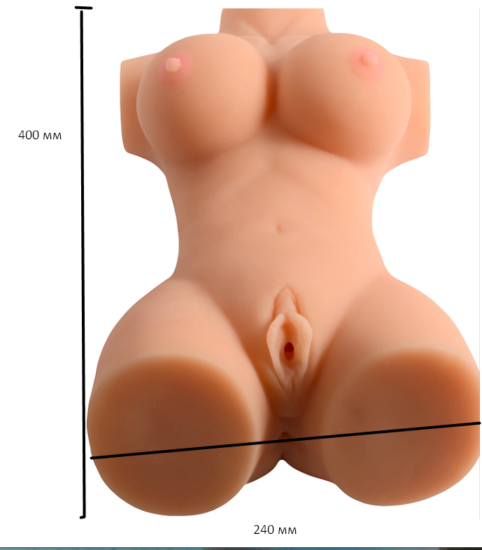 Мастурбатор-торс Busty Lady Solid Silicone Sexy Doll вагіна-анус без вібрації