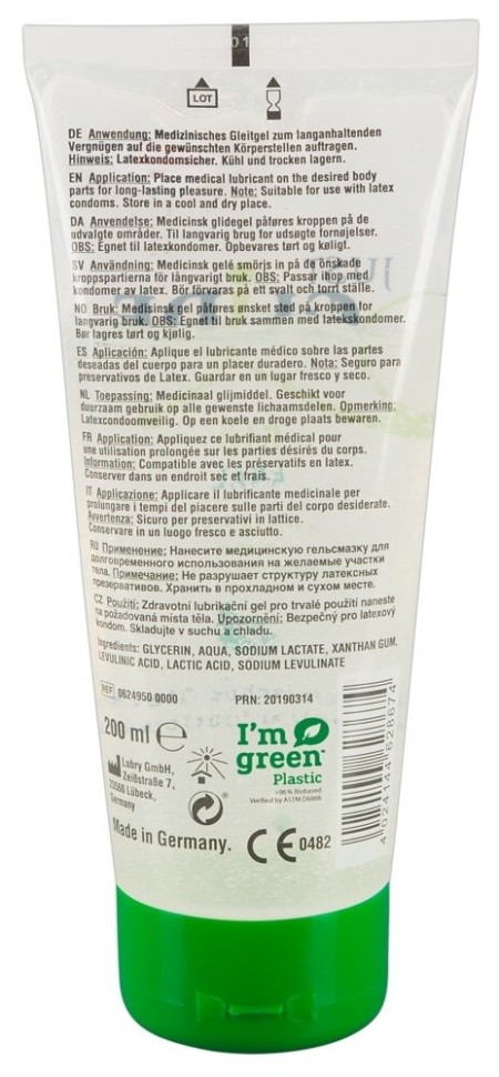 Веганське органічне анальне мастило на водній основі - Just Glide Bio Anal, 200 ml