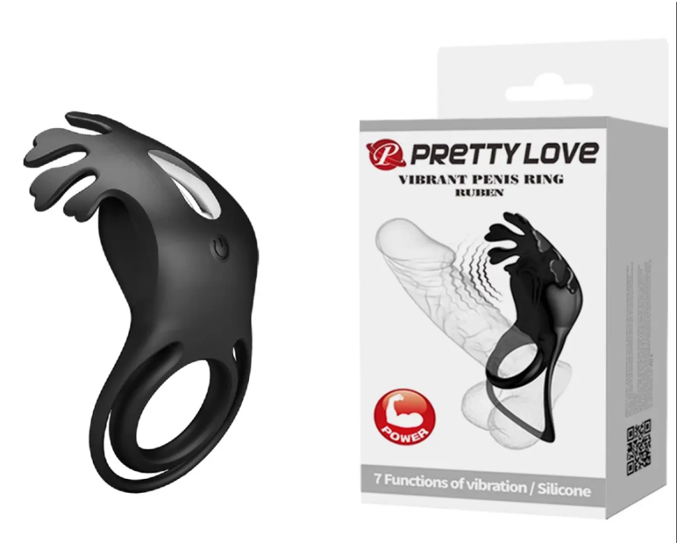 Кільце ерекційне Pretty Love - Vibration Penis Ring Ruben Black