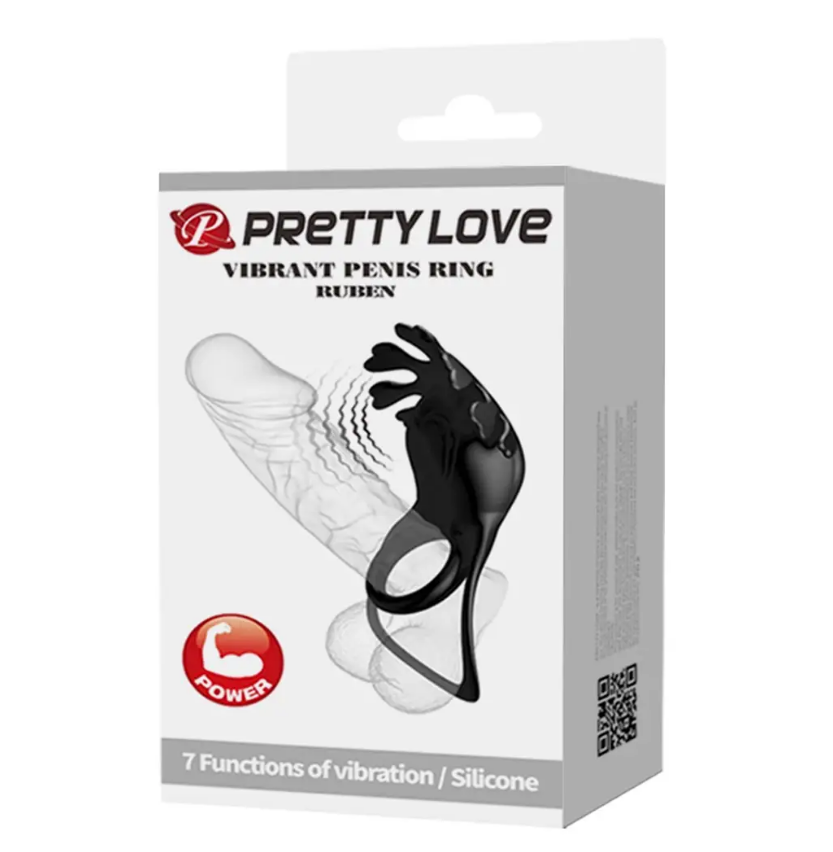 Кільце ерекційне Pretty Love - Vibration Penis Ring Ruben Black