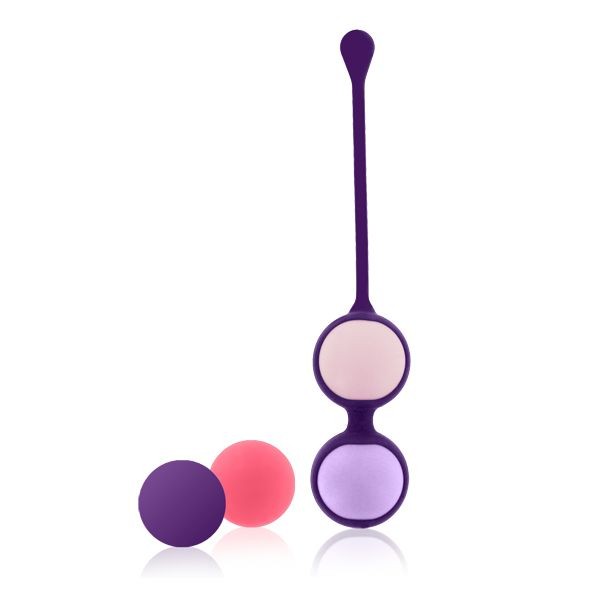 Набір вагінальних кульок Rianne S: Pussy Playballs Nude, вага 15г, 25г, 35г, 55г, монолітні, космети