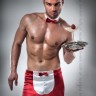 Чоловічий еротичний костюм офіціанта Passion 019 SHORT red S/M, шорти і метелик