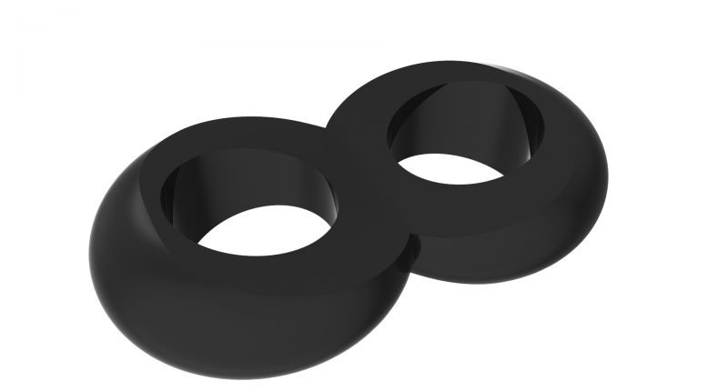 Ерекційне кільце Duo Cock 8 Ball Ring, Black