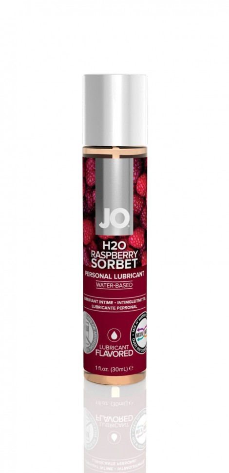 Смазка на водной основе System JO H2O - Raspberry Sorbet (30 мл) без сахара, растительный глицерин