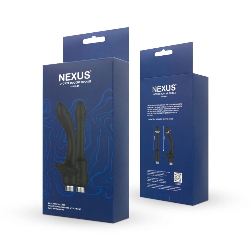 Набір насадок для анального душу Nexus BEGINNER Shower Douche Duo Kit - Black