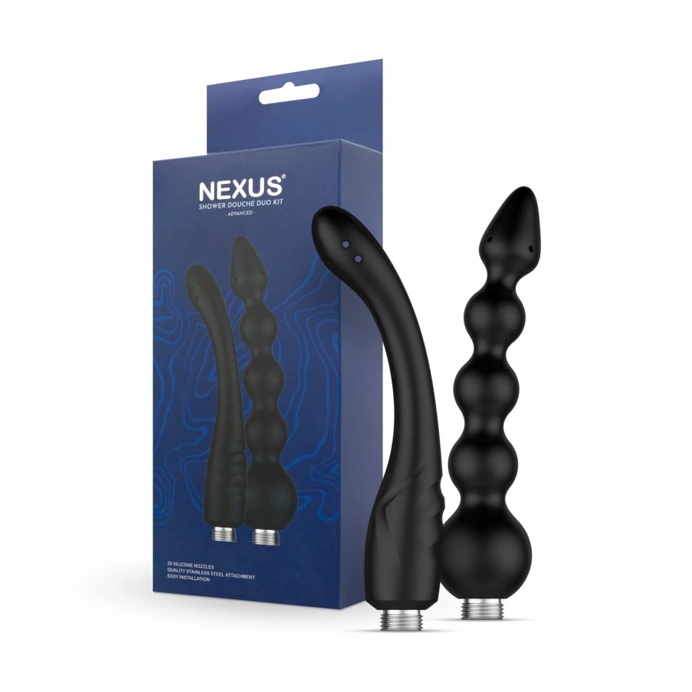 Набір насадок для анального душу Nexus ADVANCED Shower Douche Duo Kit - Black