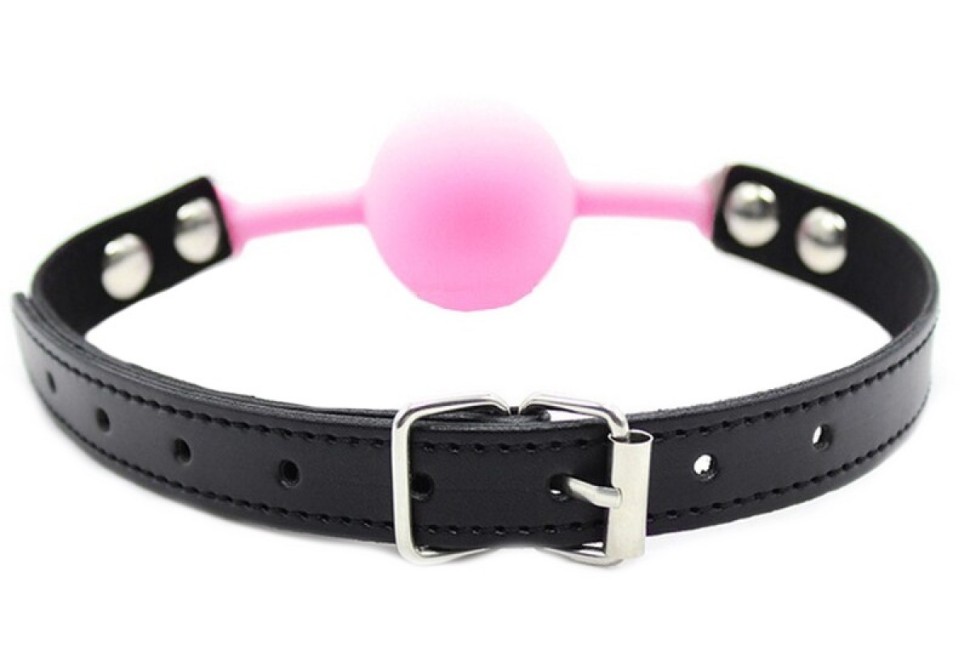 Кляп силіконовий Silicone ball gag metal accesso pink
