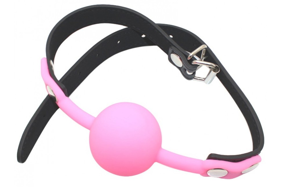 Кляп силіконовий Silicone ball gag metal accesso pink
