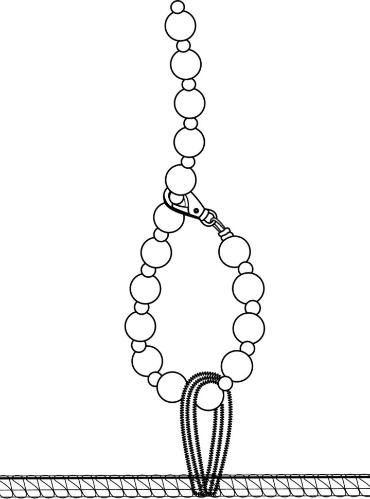 Боді Noir Handmade F297 Libido Deep-V bodysuit with collar, pearl chain and garter - XL