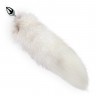 Металева анальна пробка з хвостом із натурального хутра Art of Sex size M White fox
