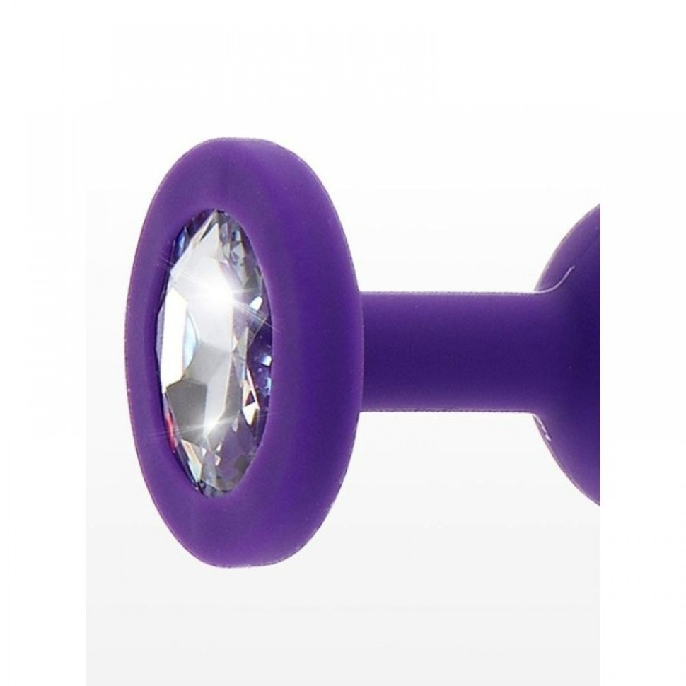 Анальна пробка S із кристалом Toy Joy, фіолетова, 7 х 2.5 см