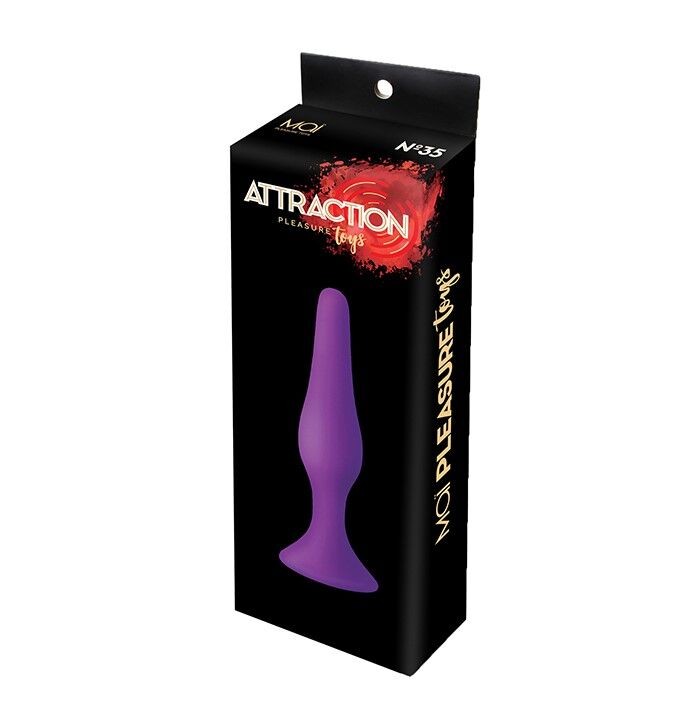 Анальна пробка з присоскою MAI Attraction Toys №35 Purple, довжина 15,5 см, діаметр 3,8см