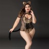 Еротичний костюм кішечки JSY «Імператриця Кітті» Plus Size, Black, боді, шнурівка, хвіст, вушка