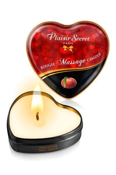 Масажна свічка-серце Plaisirs Secrets Peach (35 мл)