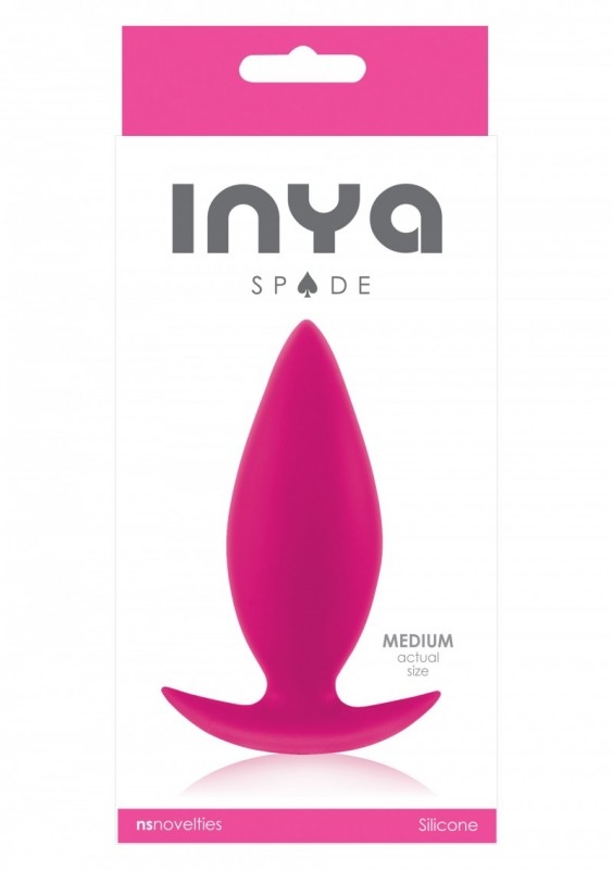 Каплевидная анальная пробка Inya Spades Medium, 10х3,8 см розовый