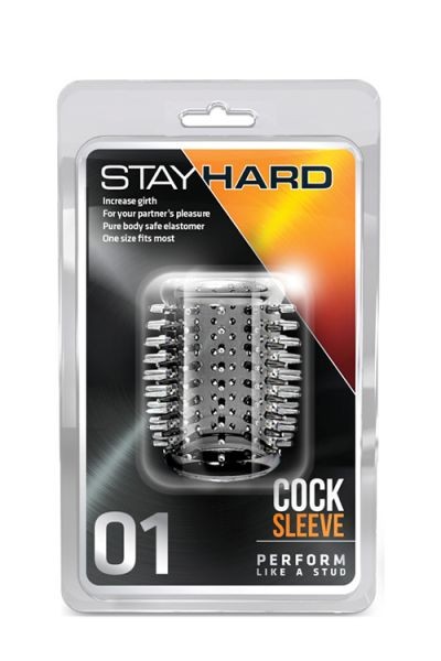 Насадка STAY HARD-COCK Sleeve 01, CLEAR, Бесцветный прозрачный